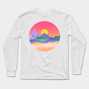 Japanese mountains art Long Sleeve T-Shirt